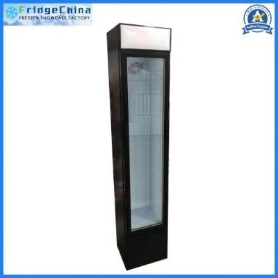 Slim Style Commercial Upright Glass Door Display Showcase