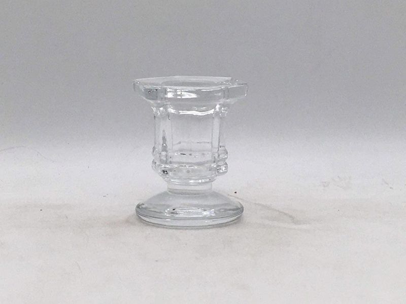 Clear Glass Tealight Holder Candlestick