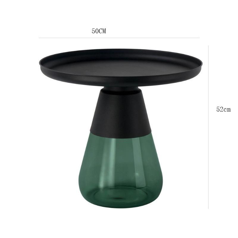 Office Furniture Metal Countertop Green Glass Table