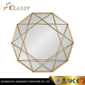 Villa Home Interior Bathroom Decoration Star Shape Stainless Steel Frame Mirror Glass