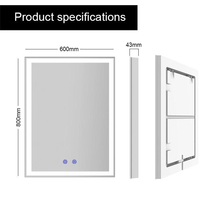 Shenzhen Hinged Bathroom Shower Fogless Mirrors with Heater and LED