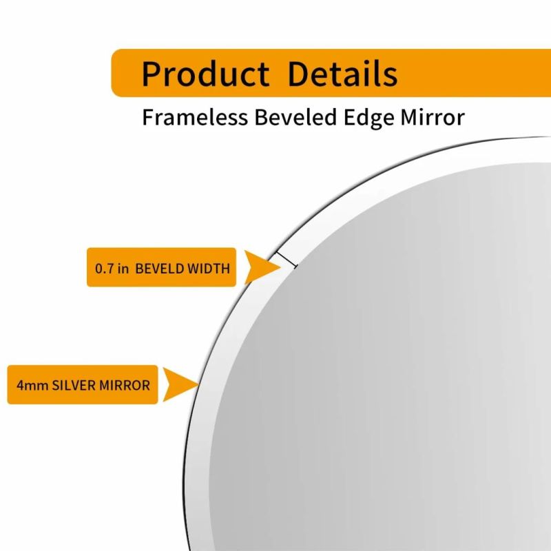 Easy to Maintenance High Standard Beveled Mirror for Bedroom Bathroom Entryway