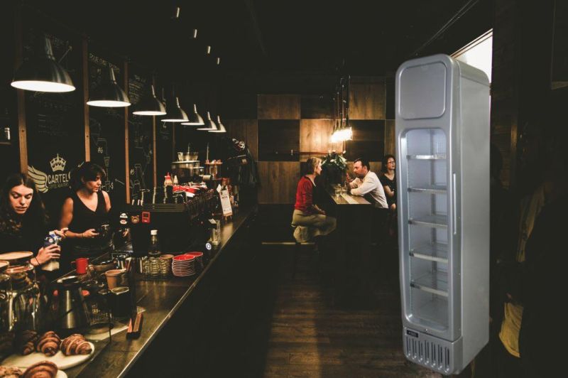 Slim Display Refrigerator Glass Door Beverage Showcase Cooler