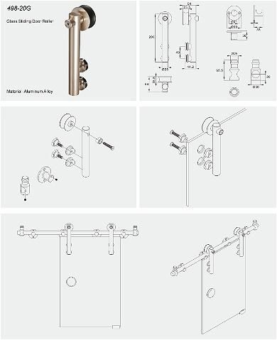 Durable Glass Sliding Door Roller (498-20G)