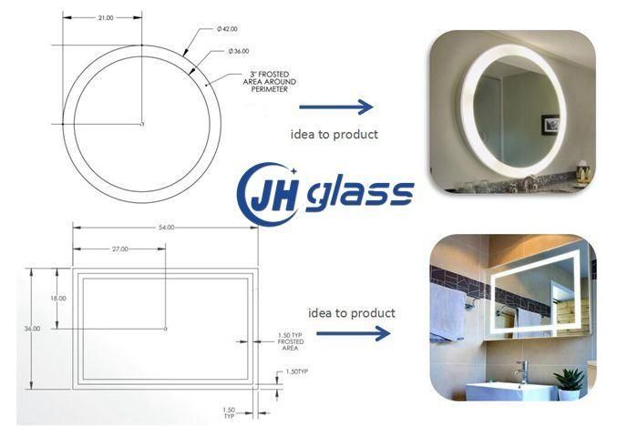 Frameless Silk Screen Bathroom LED Mirror with Infrared Sensor