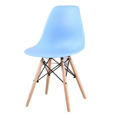 Hot Selling Home Hotel Living Room Furniture Plastic Colorful Dining Chair with Wooden Legs for Banquet Wedding Party