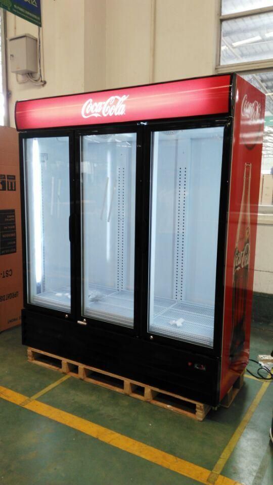 Three Glass Door Beverage Display Fridge/Beer Display Cooler/Refrigerating Showcase