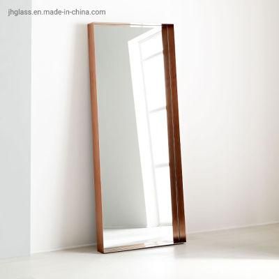 Standing Decorative Recessed Design Rectangle Metal Frame Dressing Mirror