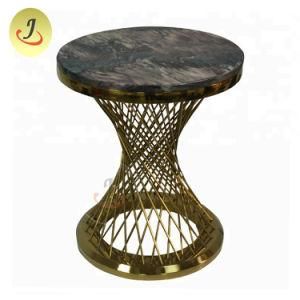 Factory Direct Sales Marble Top Metal Wire Frame End Coffee Table