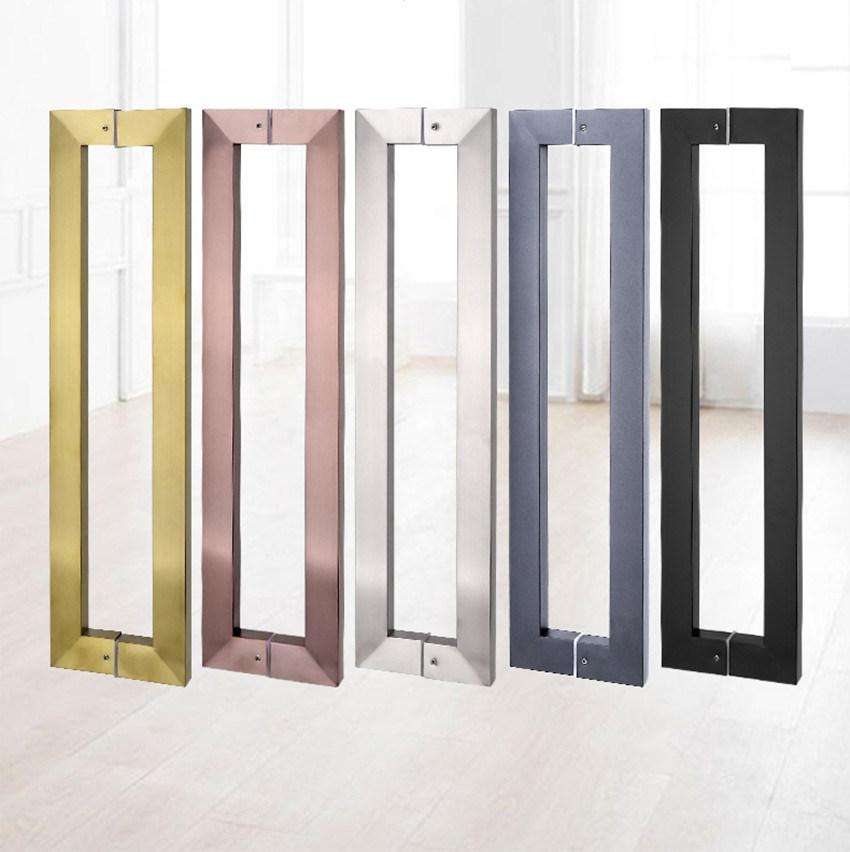 Modern Good Quality Stainless Steel Square Tube Glass Door Handles (pH102-1)