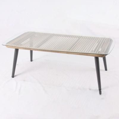 Outdoor Restaurant Aluminum Alloy Table Sets Garden Furniture Table with Glass Top