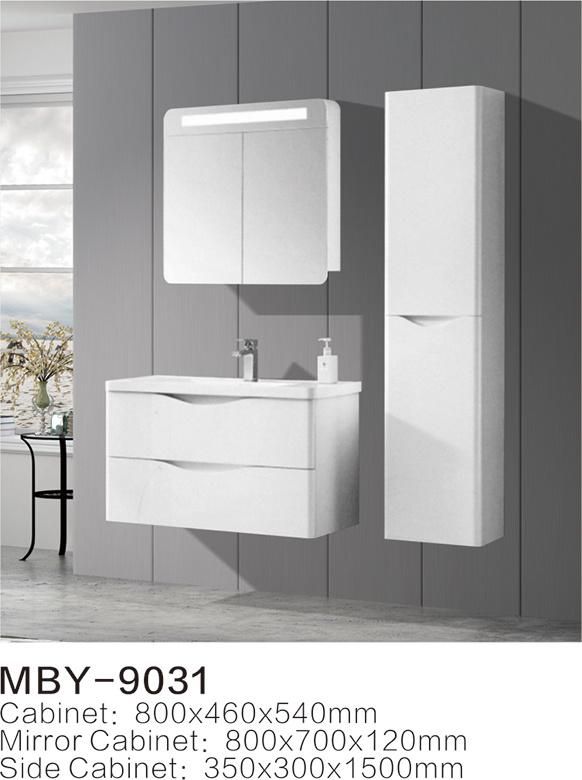 Modern Wall Mounted Waterproof Hotel PVC or MDF Bathroom Cabinet