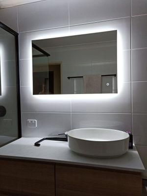 Jinghu Vertical Horizontal Mounted LED Lighted Bathroom Wall Mounted Mirror with Dimmer
