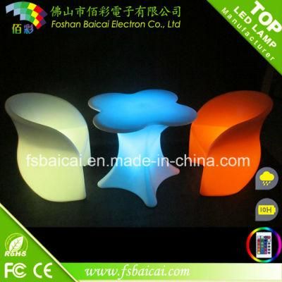 LED Coffee Table Illuminated Plastic Glass Table