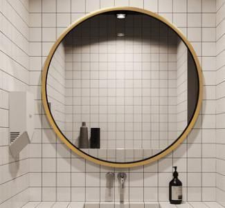 Wholesale Metal Aluminium Wall Mounted Glass Mirror Makeup Round Decorative Bathroom Mirror