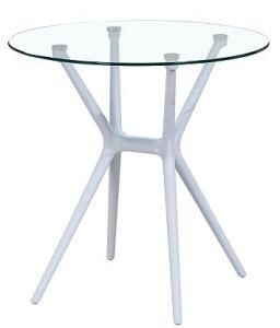 Popular Clear Tempered Glass Top Dining Table for Sale
