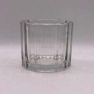 Transparent Glass Candle Holder for Home Decoration and Festival Celebration