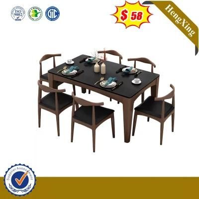 High Quality Dark Color Wood Types Dining Table Set Designs for Home