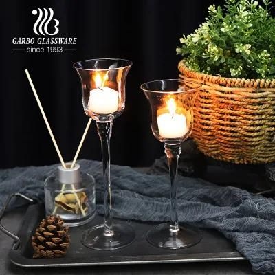 High-End Set Clear Glass Votive Candle Holder for Wedding Table Decor Glass Candle Stick Holder