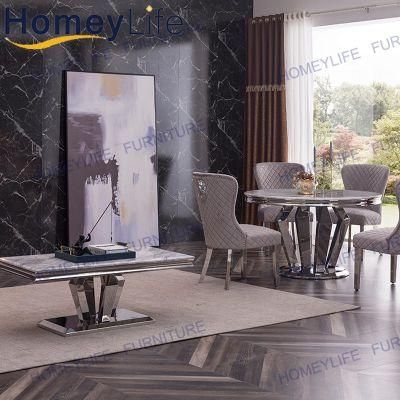 Modern High Glossy Circle Marble Dining Table for Hotel Dining Room