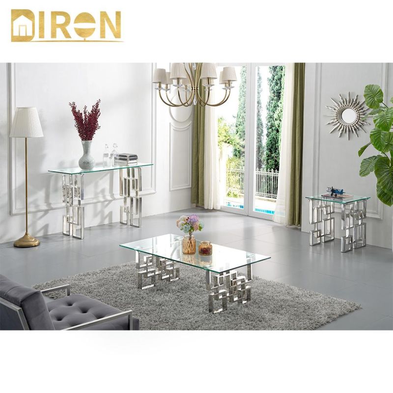 Fashion Modern Dining Desk TV Side Living Room Tea Glass Coffee Table