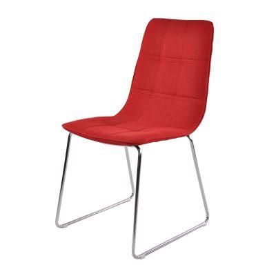 Free Sample Wholesale Modern Hotel Fabric Luxury Velvet Dining Chair with Chrome Leg for Kitchen