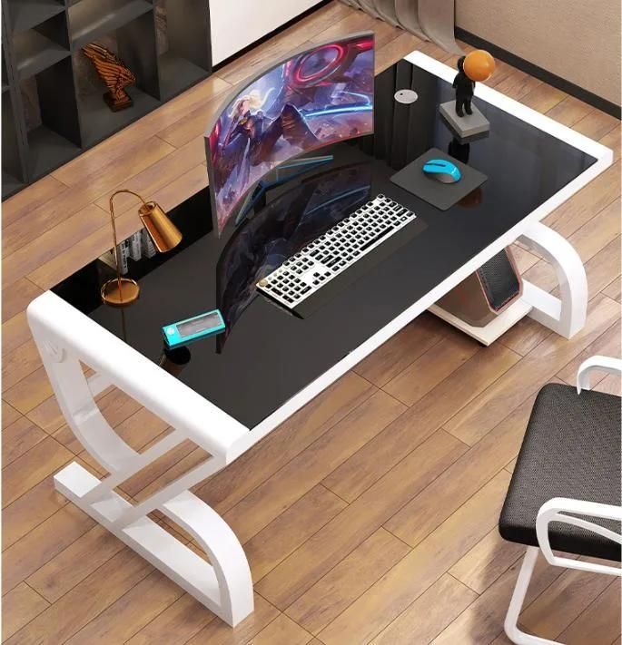 Computer Desk Desktop Simple Desk Simple Modern Tempered Glass Home Student Study Desk Bedroom Table