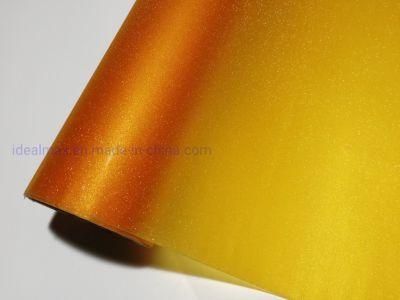 Orange Color Glittering PVC Adhesive Window Film for Building