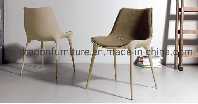 High Quality Home Furniture Glass Steel Dining Chair with Leather