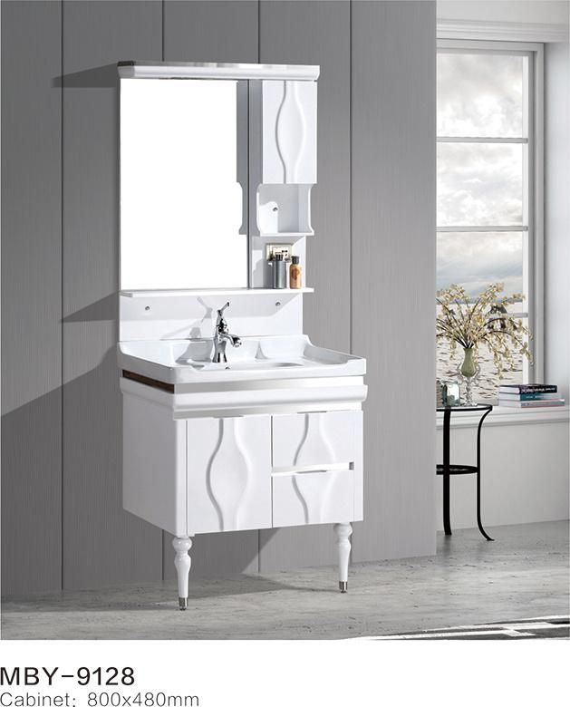 Latest PVC Coating Bathroom Vanity with Mirror Cabinet