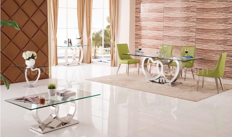2020 New Arrival Modern Glass Top Dining Room Set Table