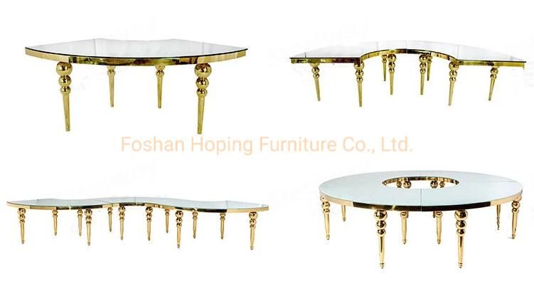 Modern Restaurant Table Luxury 201 Steel Frame White Marble Top Dining Table for Living Room