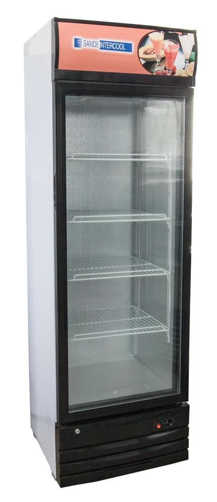 338L Single Glass Door Fridge Supermarket Cabinet Display Refrigerator Vertical Showcase