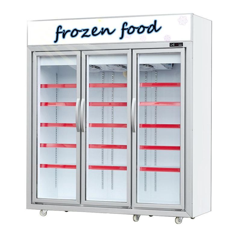 Frozen Display Glass Door Freezer Showcase