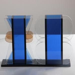 Crystal Blue Glass Home Decor Vase