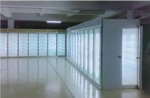 Supermarket Commercial Glass Display Refrigerator Cabinet with Back Loading