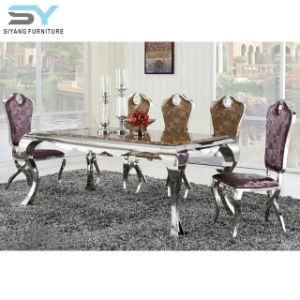 Space Saving Furniture Table Dining Set Marble Dining Table