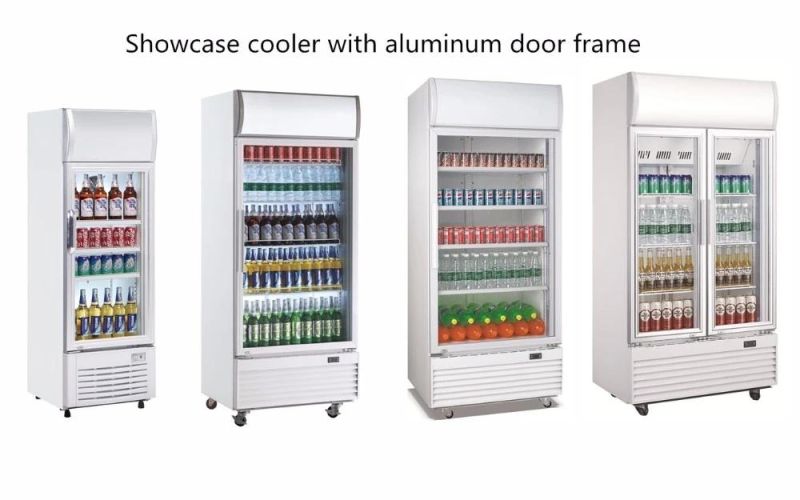 Supermarket Merchandise Glass Door Commercial Display Fridge Freezer Beverage Showcase