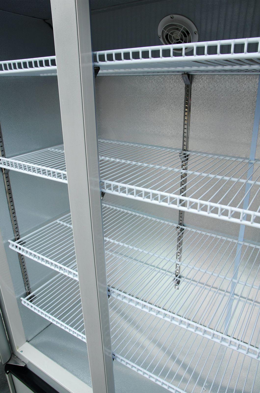 Cheap Curved Glass Door Showcase for Supermarket