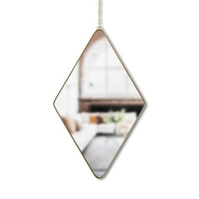 Home Decoration Frame Mirror Diamond/Rhombus Shape Aluminum Wall Mirror Horizontal/Vertical Bathroom Furniture Mirror