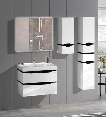 New Design Waterproof Hotel Home PVC Bathroom Vanities with Mirror