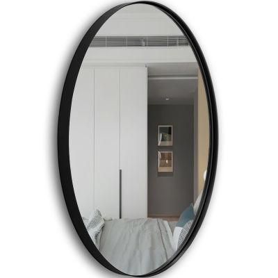 Ordinary Ideas Bathroom Metal Wall Mounted Round Mirror Black Frame