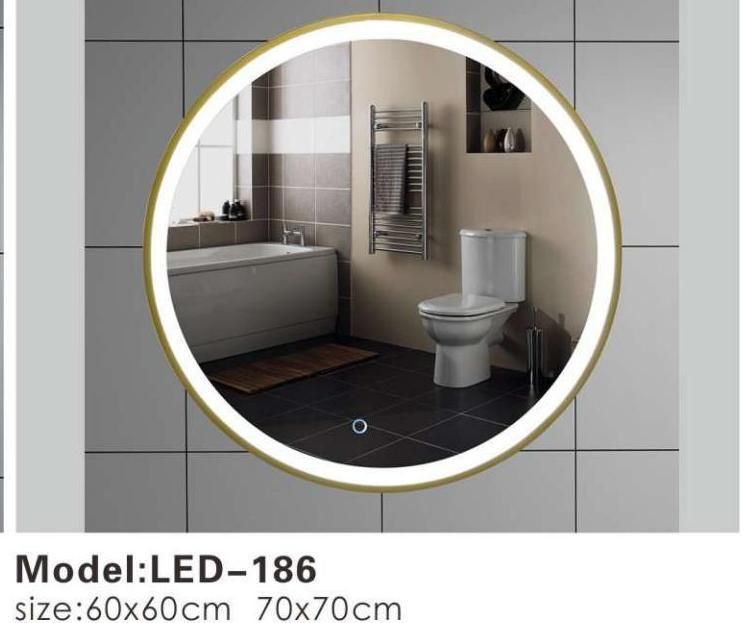 Round Diamond LED Backlit Decorative Smart Wall Glass Bathroom Mirror