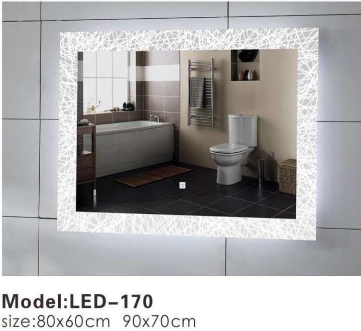 CE Certificate LED Touch Smart Wall Bathroom Vanity Glass Mirror