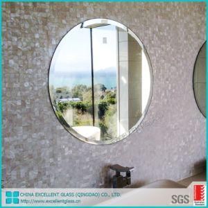 4mm 5mm 6mm Polished Beveled Edge Silver Coating Frameless Mirror for Bathroom