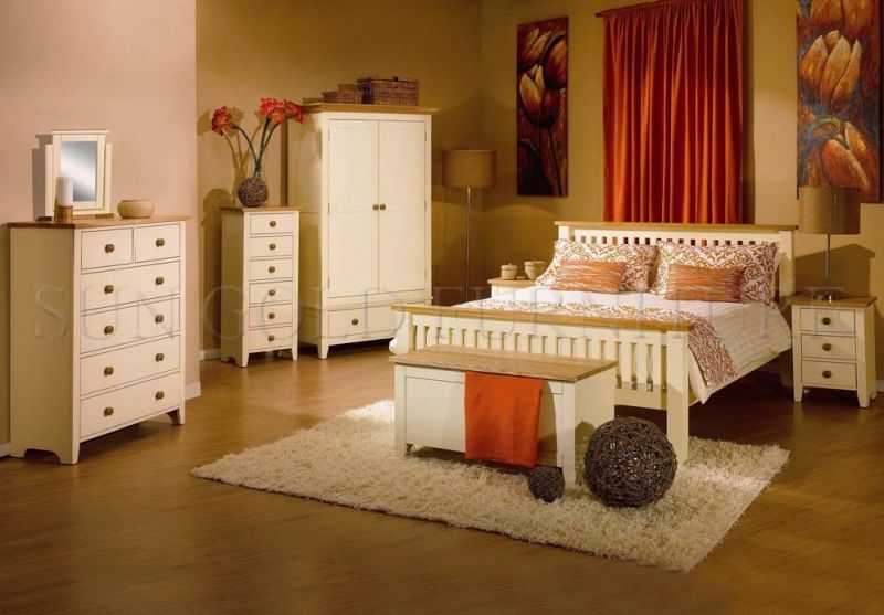 Modern Sample Solid Wooden Bed in Bedroom Furniture (SZ-BF138)