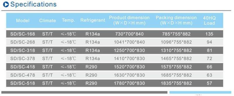 Commercial Slidding Two Glass Door Deep Freezer Manufacturer Chest Showcase