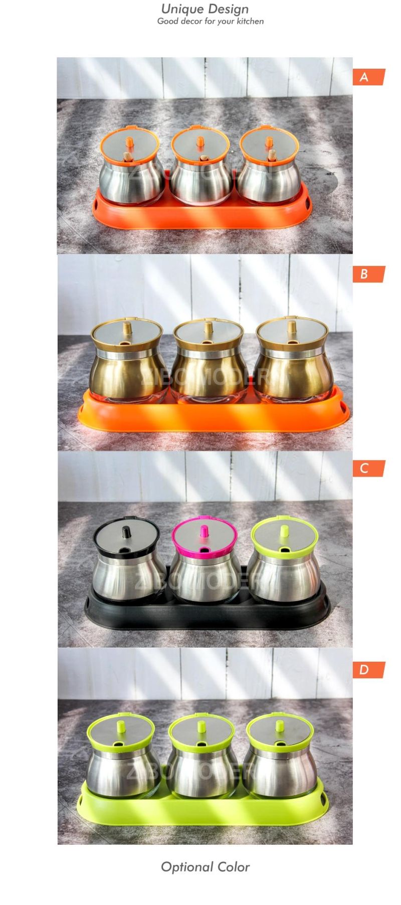 Kitchen Canister Set for Coffee, Tea, Sugar or Spice / Glass Coffee Canister Set for Kitchen Counter / Spice Rack Set of 3
