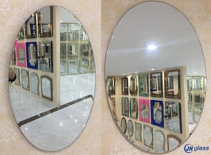 Oval Wall Mounted Horizontal or Vertical Frameless Mirror Dressing Make-up Mirror Bedroom, Living Room or Bathroom Mirror for Home Decoration