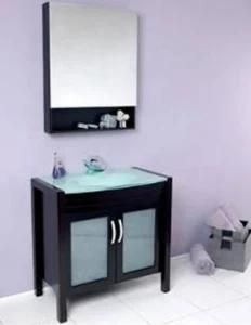 Floor Mounted MDF Bathroom Vanity with Glass Basin 1018